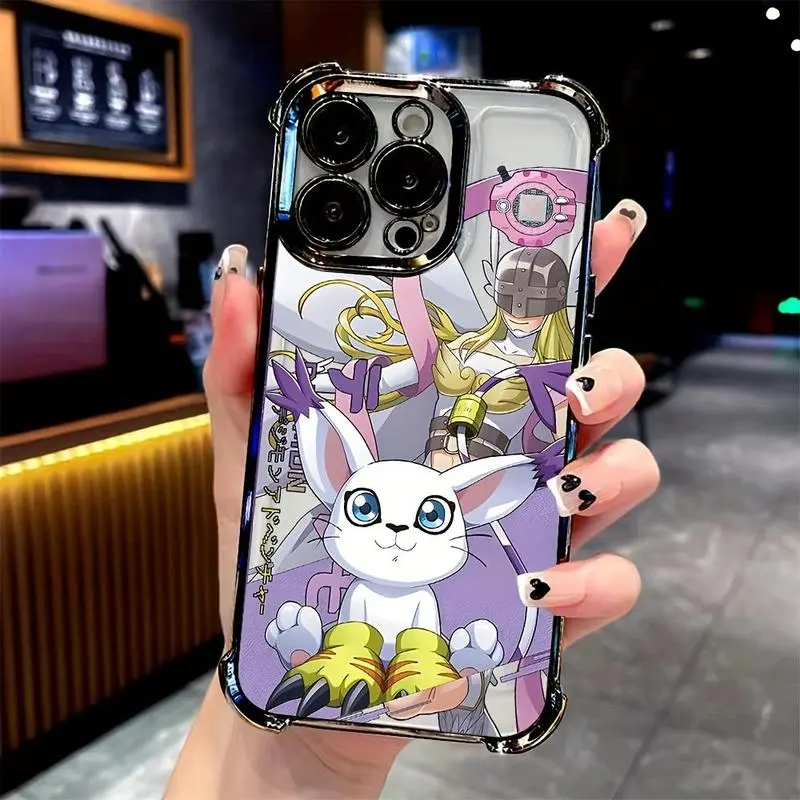 Japanese Anime Digimon Soft Back Cover Case for iPhone 17 Pro Max Air 16 15 14 13 12 11 Pro Max X XR XSMAX 8 17 Plus & Samsung Galaxy S25 Ultra S24 S23 S22 S21 Plus Anti-Shock Transparent Protector Casing