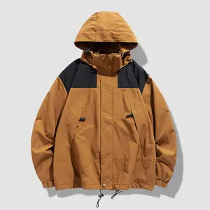 New Men's Softshell Jacket Spring/Fall, Versatile Removable Hooded Windbreaker, Fashionable Lightweight Coat for Men & Women, Waterproof Outdoor Gear, All-Season Hiking Clothing Suitable for Daily Travel & Outdoor Activities