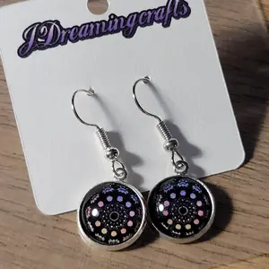 Multicolor Wheel Design Dangle Earrings