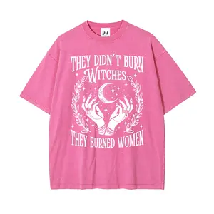They Didn't Burn Witches Feminist Shirt,Oversize Unisex Washed T-Shirt for Women and Men's Unisex Fit Batik Cotton Oversize Streetwear Menswear  Super Soft Pre-Shrunk