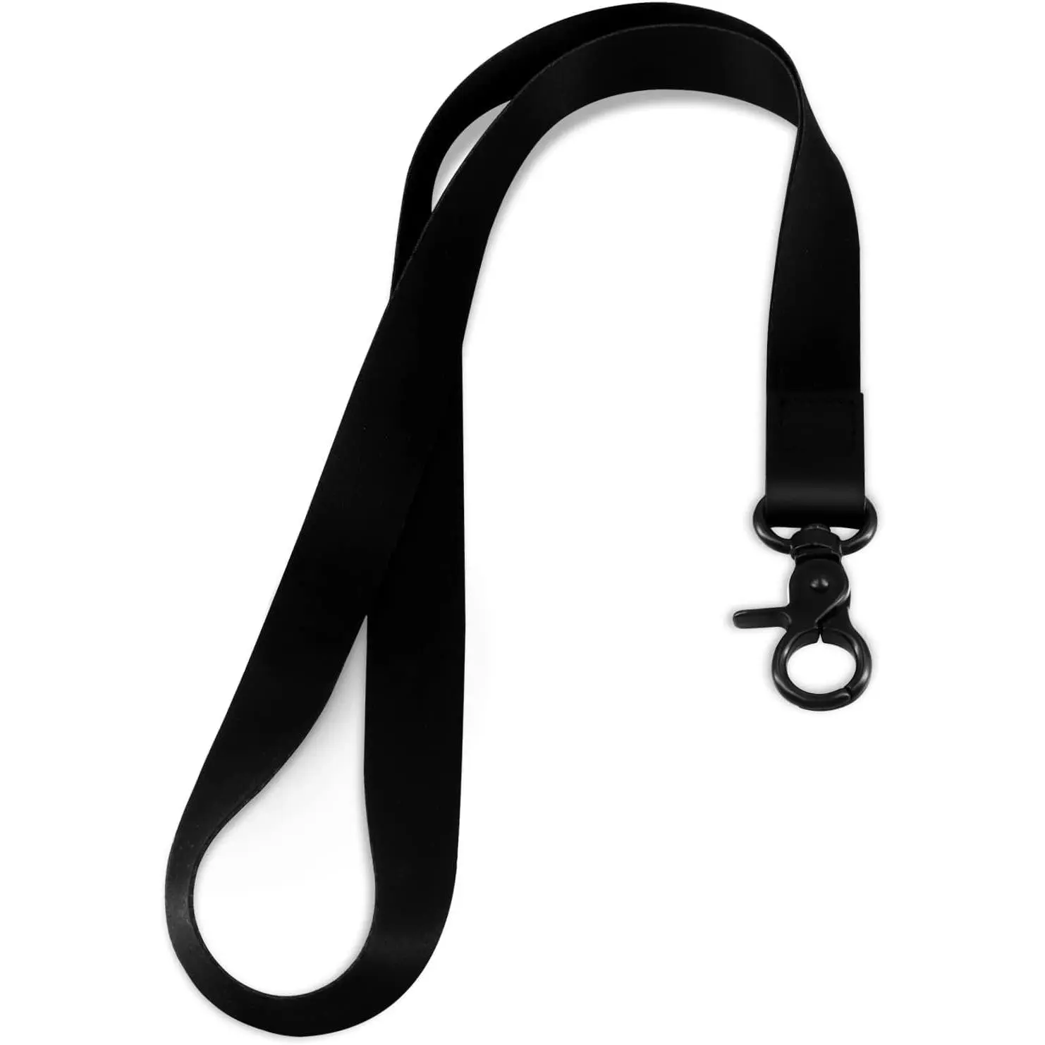Lanyard, Long Key Lanyard, Id Badge Lanyard for Women and Men, Cute Cool Lanyard Strap for  , Card Holder, Whistle, , Wallet (Pure Black)