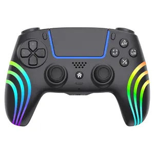 Wireless Controller with 3 RGB Colors Lighting Dual Vibration Turbo 6 Axis Gyro Sensor Programmable Headset Jack for PS5 Pro PC MAC iOS Android10 Steam Deck Remote Joystick Colorful