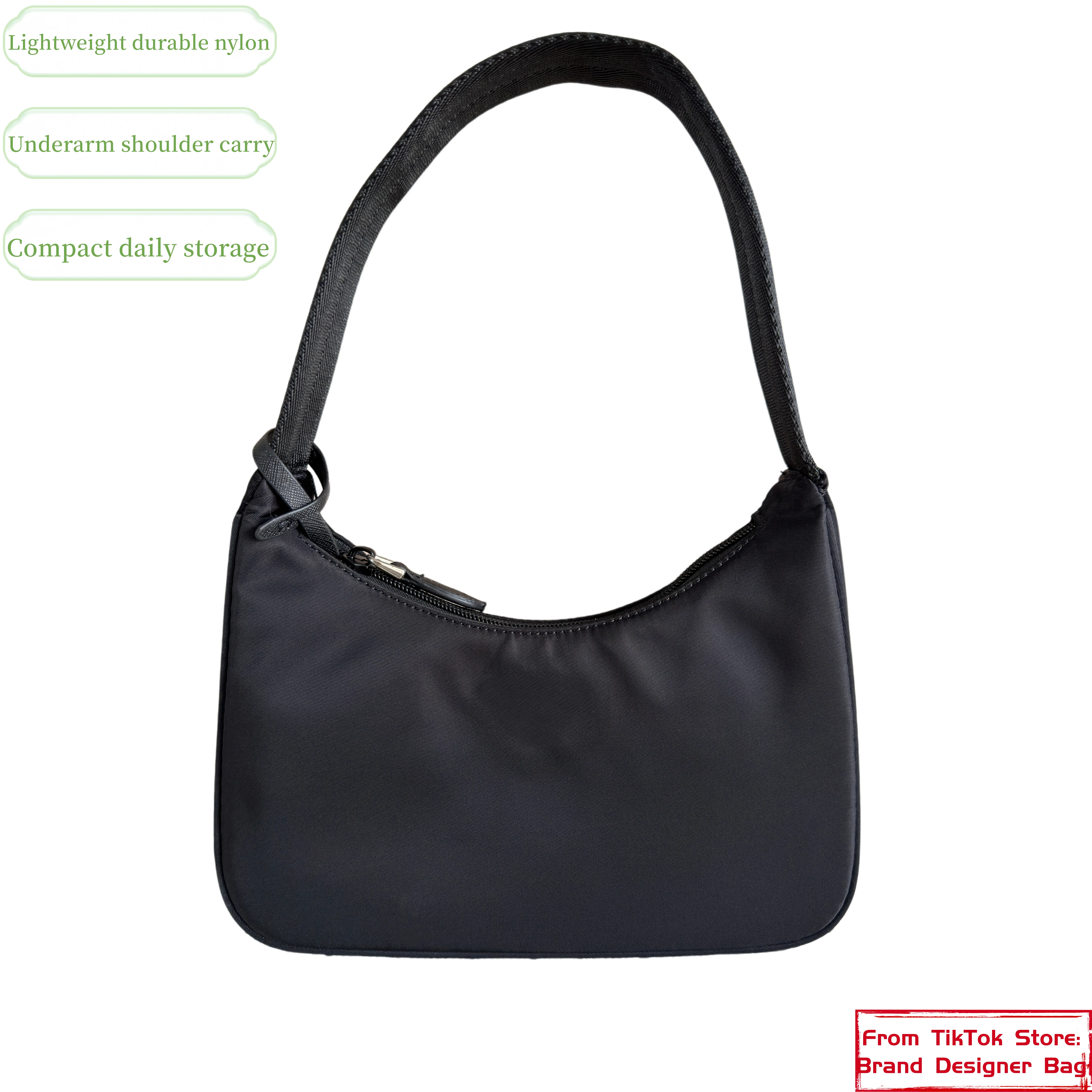 Designer bag casual nylon underarm hobo handbag lightweight daily shoulder bag women's minimalist designer purse