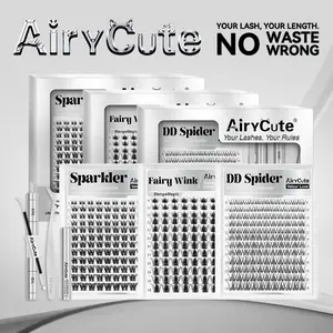 DD Spider, Sparkler, Fairy Wink | NEW AiryCute Upgraded Clusters 2.0 | Lashes with Manga Effect, Lightweight, Waterproof & Long-Lasting | Breeze Style| Fairy Style | Beginner-Friendly DIY Lashes for a Flawless Look | Viral & Must-Have Clusters