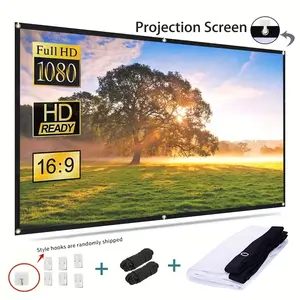84in 4K Projection Screen for Home Office Classroom, Full HD 1080P, 16:9 Aspect Ratio, Foldable Washable Anti-Wrinkle Fabric