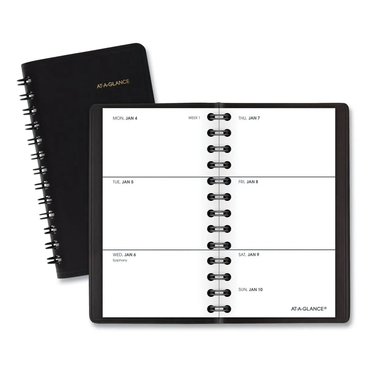 At-A-Glance B1250208 Weekly Planner - Weekly Layout - 4.5x2.5 in - January to December 2025 - Black