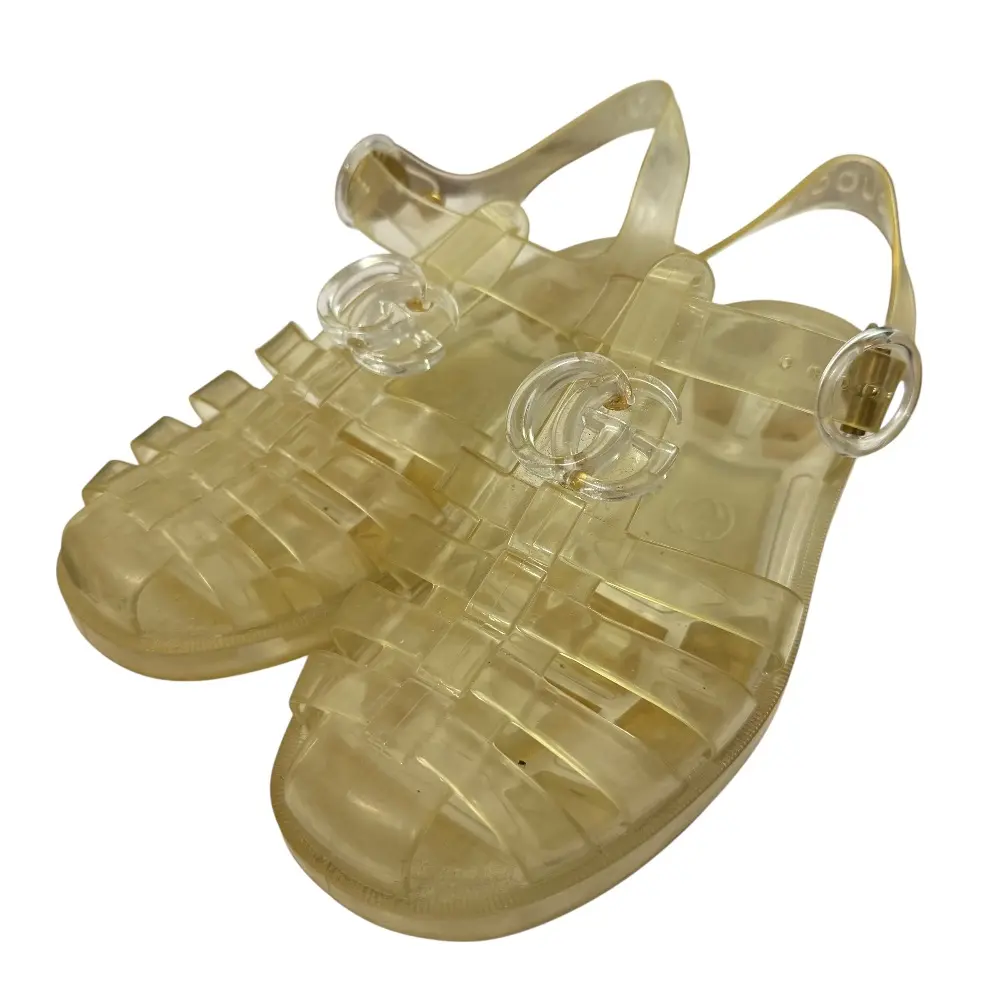 Pre-owned GUCCI Rubber Small Leather Goods GG Marmont Sandals