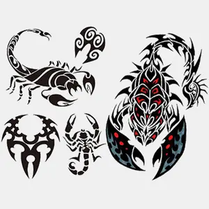 2-Piece Temporary Tattoo Stickers, Realistic Scorpion Design Waterproof Fake Tattoos for Men Women, Fashion Body Decoration for Parties Halloween