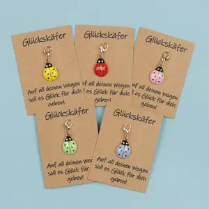 5pcs Lucky Colorful Beetle Keychain Gift, Fashion Beetle Keychain Gift, Cute Keychain Gift For Best Friends And Family, Good Luck