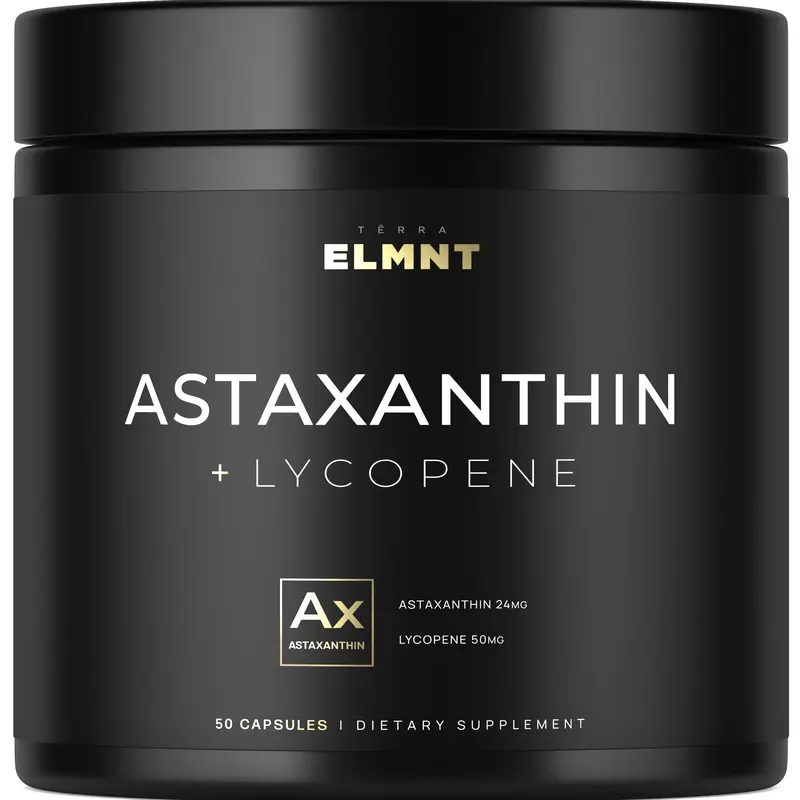Astaxanthin + Lycopene Supplement | 24mg Natural Astaxanthin & 50mg Lycopene | Carotenoid Antioxidant Formula | TERRA ELMNT