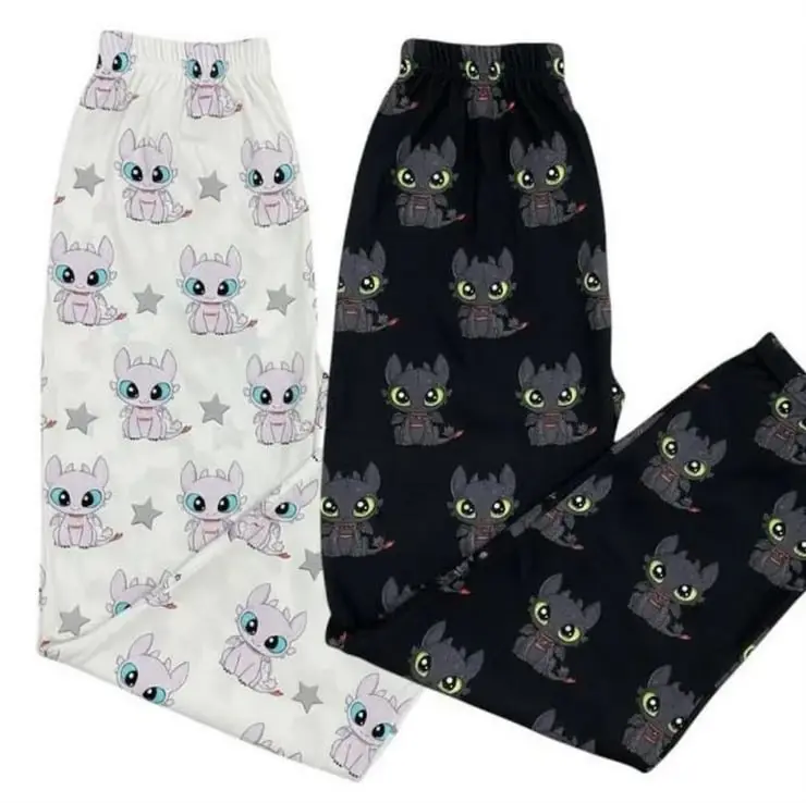 Cute Dragon Couple Pajama Pants– Couple Pajama Pants with Adorable Dragon Design Cozy Matching Sleepwear for Relaxing Nights for Him & Her Loose Fit Sleep Bottom Homewear All Seasons Casual