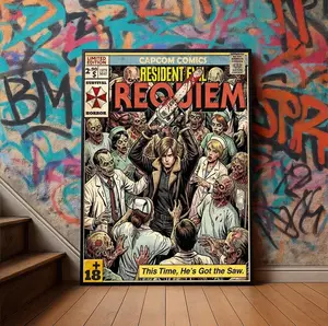 [Sale off up to 50%] [Free ship] [No Frame] Resident Evil 9 Requiem Leon Poster, Vintage Comic Cover Horror Game Art Print