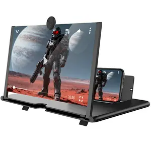 12" Phone Screen Magnifier 3D HD Video Amplifier Foldable Stand Mobile Screen Enlarger for Smartphone Eye Protection