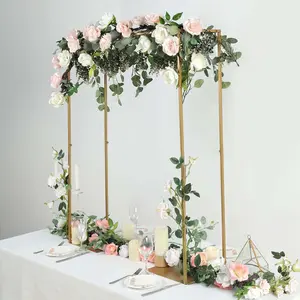 Gold Metal Adjustable Flower Arch Stand 48" Tall Over-The-Table Frame - Wedding Display
