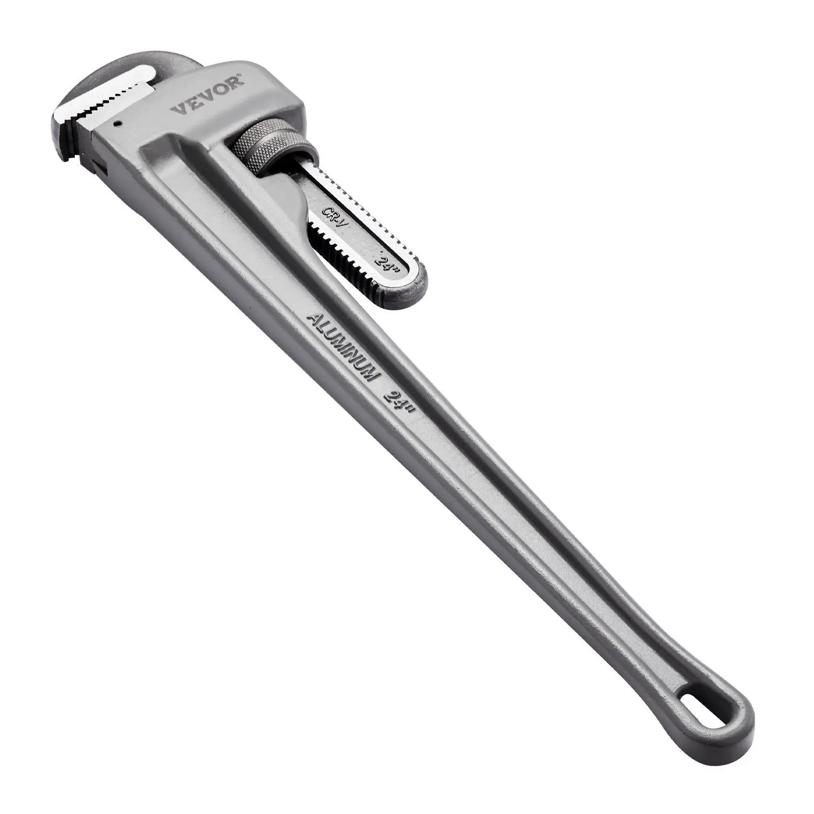 【Summerfinds】VEVOR Pipe Wrench, 24" Aluminum Straight Pipe Wrench, Adjustable Plumbing Wrench, with High Strength Jaw and Ergonomic Handle, Easy to Carry, Hangable Design, for Water Pipes, Automotive Repairs