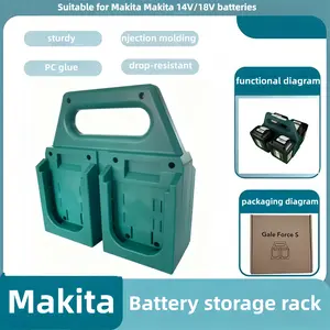 Durable Abs Plastic Battery Storage Rack for Makita 14v/18v Batteries, Sturdy Design for Workbench Garage Tool Box Vehicle Accessories, Construction Tool Organizer, Power Tool Organizer