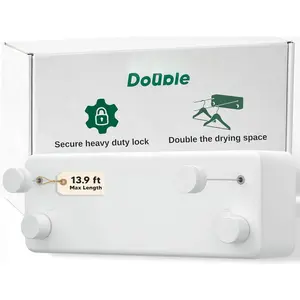 - Retractable Clothesline Indoor Outdoor Clothes Line - Heavy Duty Clothes Drying Laundry Line - Wall Mounted Drying Rack - Air Dry Clothing