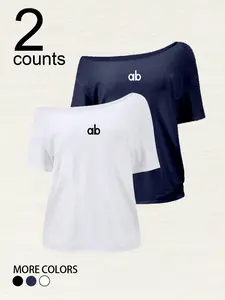 Women's Casual Style Loose One Shoulder Long Sleeve Top, Fashion Print, Comfortable Soft Breathable Fabric, Perfect for Summer Outdoor Shopping