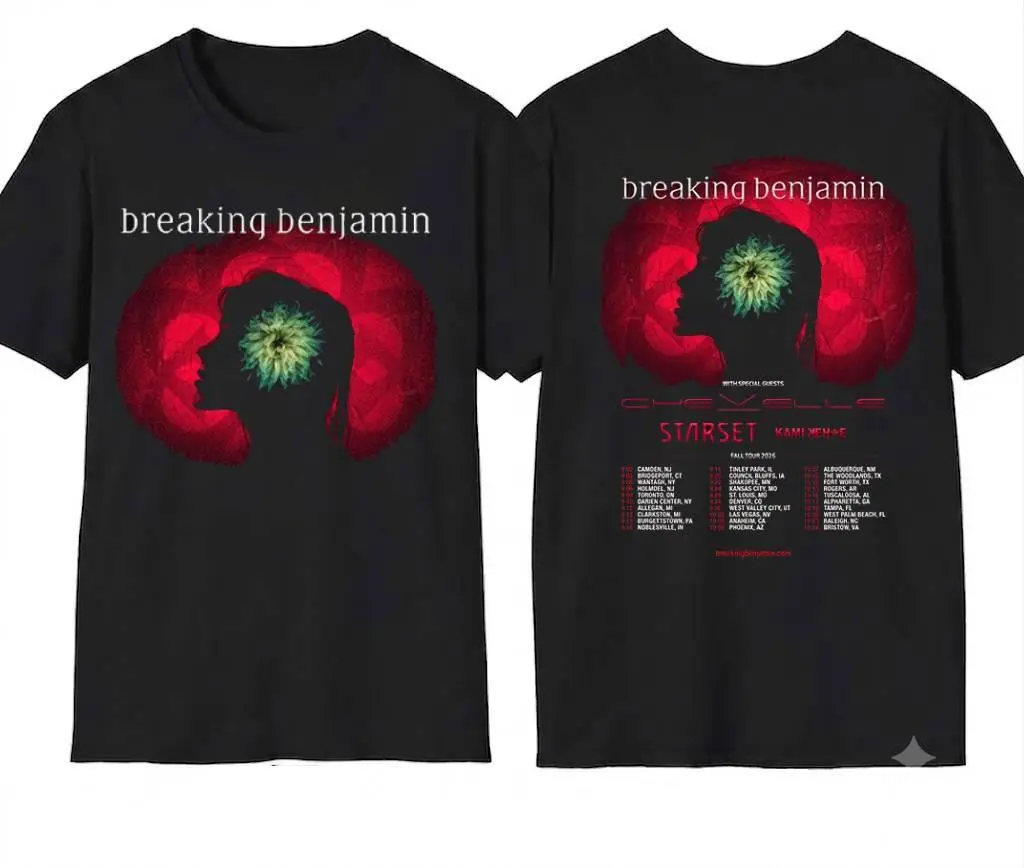 Breaking Benjamin Tour 2026 Heavy Rock Graphic Gift For Fans T Shirt QJ15705