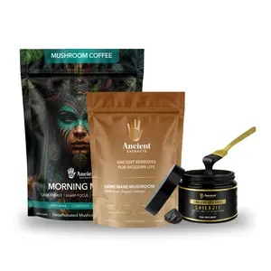 Morning Magic Mushroom Decaf Coffee, Shilajit Resin and Lion's Mane Mushroom Extract Bundle - Organic - 100 Days Supply Of Shilajit - Natural Dietary Supplement