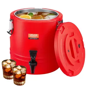 fathersdaygift VEVOR Insulated Beverage Dispenser, 3 Gal/11.4L Thermal Hot and Cold Drink Server Dispenser with Spigot, Food-Grade Cooler Jug with 304 Stainless Steel Interior, for Tea Coffee Restaurant Outdoor
