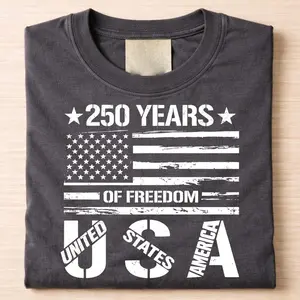 250 Years of Freedom USA Shirt, Patriotic American T-Shirt, Independence Day Tee, 4th of July Shirt, Vintage USA Flag Shirt, American History Shirt #Birthday #America250 #gift #tshirt #vintage