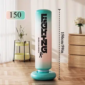 1 Adult Hanging Inflatable Boxing Bag | Stress and Anxiety Relief, Fitness and Entertainment Interactive Boxing Column, PVC Material, Mixed Colors - No Air Pump, Boxing Equipment, Inflatable Punching Bag