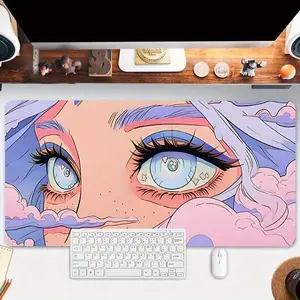 Cartoon Girl Pattern Extended Mouse Pad, 1 Count Large Gaming Mouse Pad, Non-slip Personalized Mouse Pad For Home Office Desk Anime Mousepad