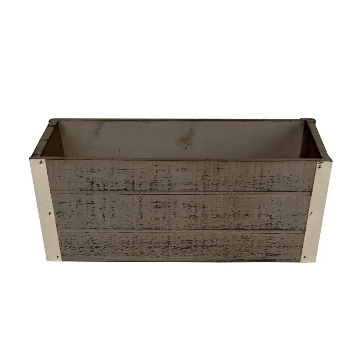 212 MAIN 8134-D6-WW 13.5 in. Distressed Wooden Material Garden Planter, Home Improvement Garden Pot, Rustic Wooden Planter, Outdoor Planters