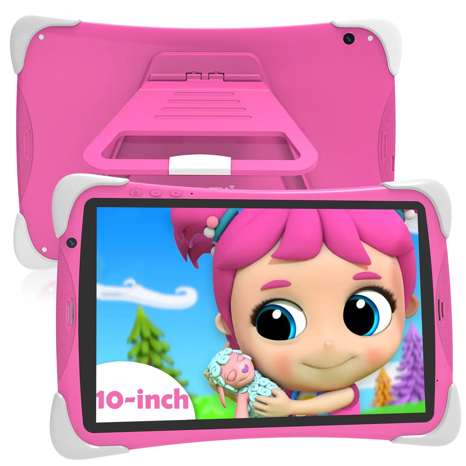 Kids Tablet, 10 Inch Tablet for Kids, Android 15, Parental Control, Kid Content Pre-Installed, 8GB+64GB(SD to 128GB), 6000 mAh Battery, Eye Protection Mode, Google Store, with Stand, Pink