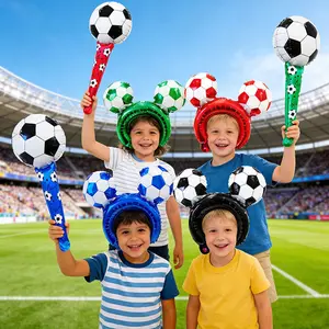 6-Piece Football Handheld Balloons, Soccer Hairbands, Party Decorations, Fan Accessories, Kids Inflatable Toys, Sports Theme Party Supplies, Party Favor Packs, Gifts