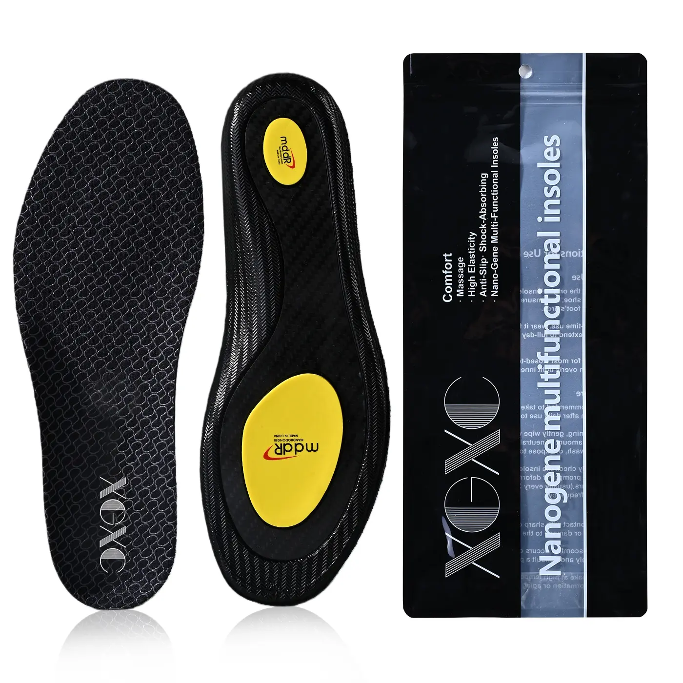 Carbon Fiber Sport Insoles for Athletes - Shock-Absorbing, Energy-Returning Supportive Insoles Compatible with Basketball, Soccer Footwear, Shock Absorbing Insoles