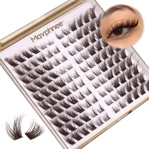 Fox Eye Lash Clusters Brown Eyelash Clusters Fluffy Cluster Lashes Left & Right Cluster Eyelash Extensions L Curl Lash Individuals 120 Pcs DIY Lash Extensions by Mavphnee