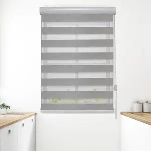 Elegant Comfort Corded Zebra Blinds - Dual Layer Window Treatments Sheer Light Control