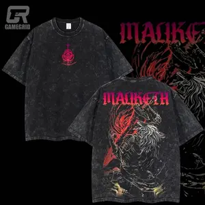 Retro Vintage Maliketh The Black Blade V1 Elden Ring Washed Cotton Tee Collection Game Heavyweight Washed T-Shirt Game Acid Washed Lightweight T Shirt, Gift For Game Fan, Gamers Cotton Clothing UIG
