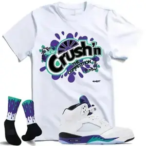 Fitz 4 Kickz Graphic Tee, Match #Jordan 5 Grape 2025 Shirt, Purple Emerald Green Streetwear, Retro Sneakerhead Outfit, Unisex Menswear Womenswear Top