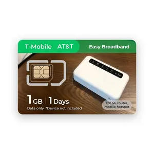 1GB 1DAYS Hotspot SIM Card for WiFi Hotspot - 5G with US Networks - Cellphone, Router, Portable Hotspot, Multi-Size, Smartphone