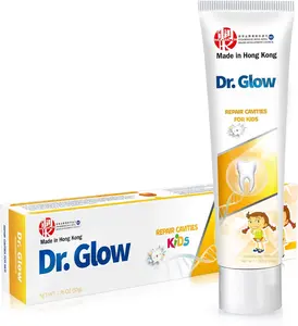 Dr. Glow Kids Toothpaste Cavity Repair Toothpaste, Hydroxyapatite Toothpaste Fluoride Free, Tooth Repair Remineralizing Toddler Toothpaste, Kids Enamel Repair Tooth Decay Treatment Fruit Flavor 1.76Oz Hong Kong Restorative Periodontitis Institute Limited