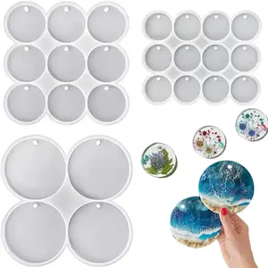 3Pcs 3 Sizes Round Oval Resin Pendant Silicone Mold For DIY Charms Making Jewelry Casting Silicone Mold 25-Cavity - Home Improvement.