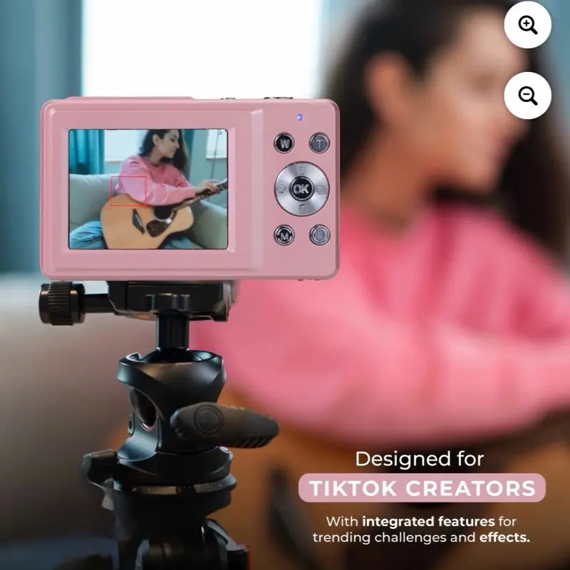 Popnap Digital Camera Green 16X Zoom 1080p Micro SD Single Pack Designed for TikTok Creators with Integrated Features for Trending Challenges and Effects