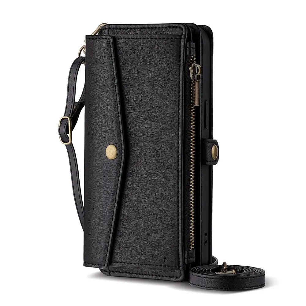 Multifunctional Zipper Clutch Phone Case With Side Snap Closure - Compatible With IPhone 17/16/15/14/13/12/ProMax/Air/Plus