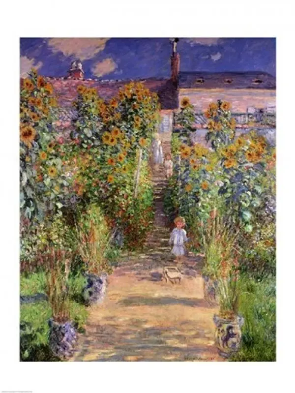 Claude Monet The Artist's Garden at Vetheuil 1880 Art Poster Print - 24x36 in Large Wall Decor, Ideal Gift for Room Decoration Occasion, 24 X 36 In