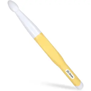 20mm Large Size Crochet with Ergonomiv Handle, Long Rubber Handle Crochet Hook, Knitting Giant Crochet Hooks for Chunky Yarn, Scarf, DIY, Wool Products(20mm)