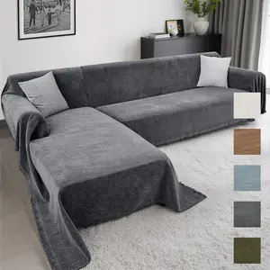 Inovaday Sofa Cover Sectional Couch Covers, 2 Pieces Washable L Shaped Couch Covers Sofa Blanket for Dogs Pet Friendly Sectional Sofa Slipcovers Furniture Covers