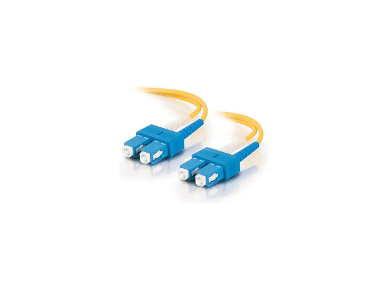 C2G 12505 OS2 Fiber Optic Cable - SC-SC 9/125 Duplex Single-Mode PVC Fiber Cable, Yellow (9.8 Feet, 3 Meters)