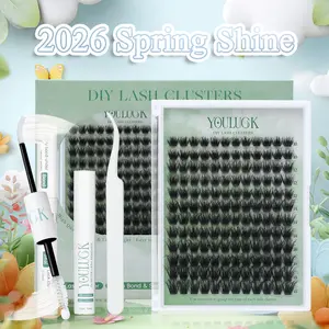 YOULUCK Moonlight DIY Lash Clusters Individual Lash Extensions Fluffy Waterproof Long-Lasting Lashes with Ultra-Thin Invisible Band Bond & Remover Lightweight 5D Handmade Quality