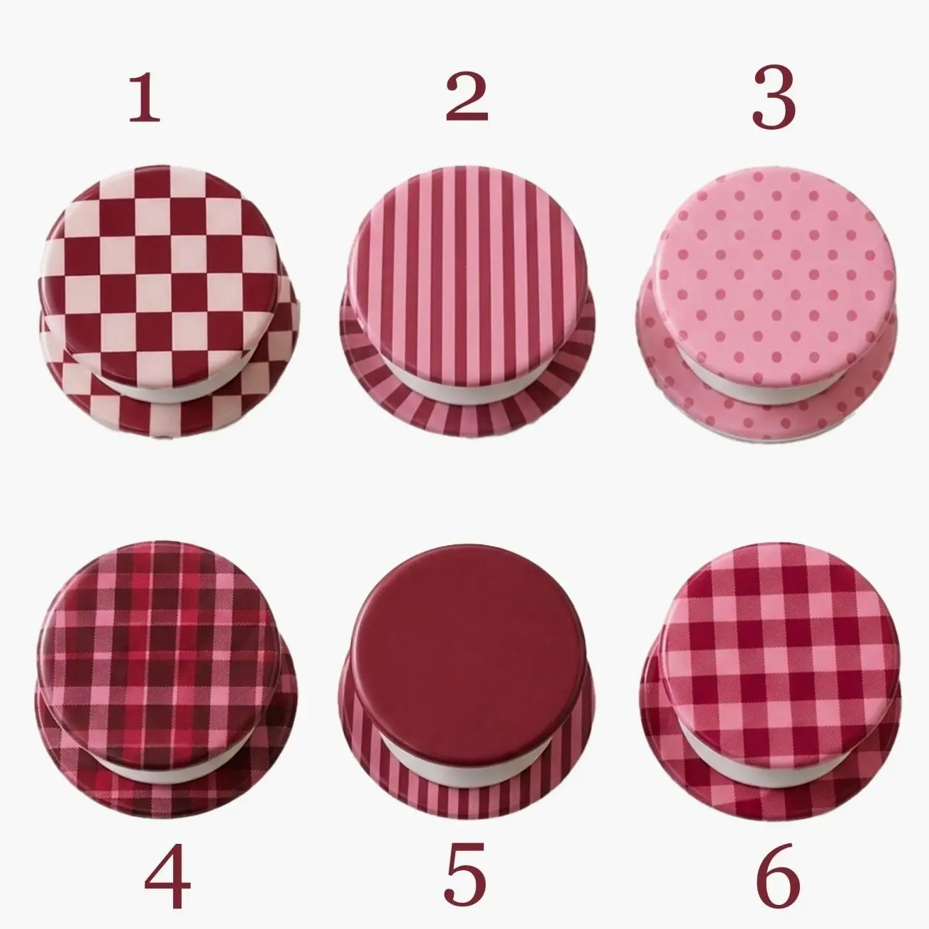 Burgundy Pink Pattern Phone Grip Coquette Pop Socket Checkerboard Plaid Polka Dot Phone Holder Cute Y2K Aesthetic MagSafe Phone Stand Gift