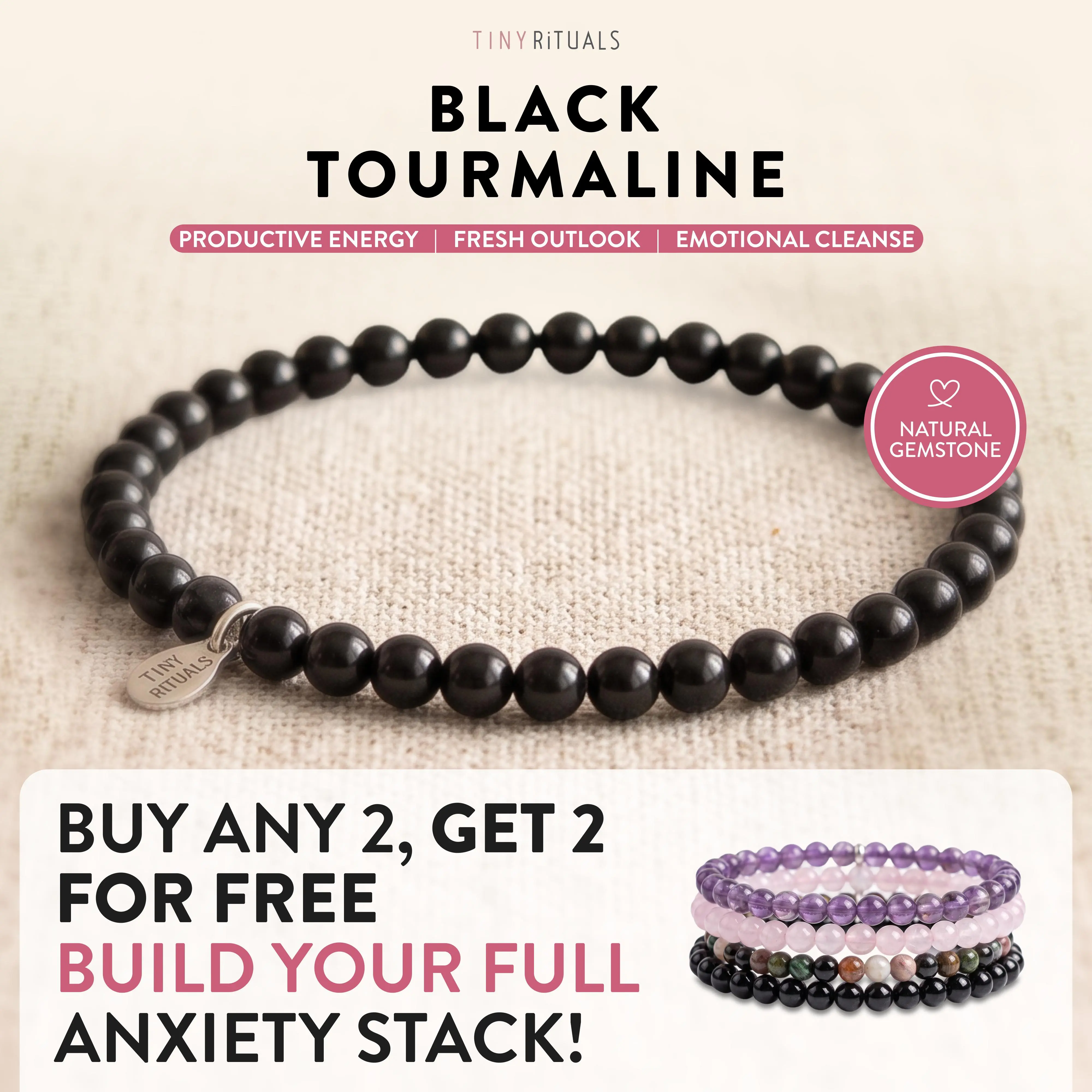 TINY RiTUALS Black Tourmaline Energy Bracelet