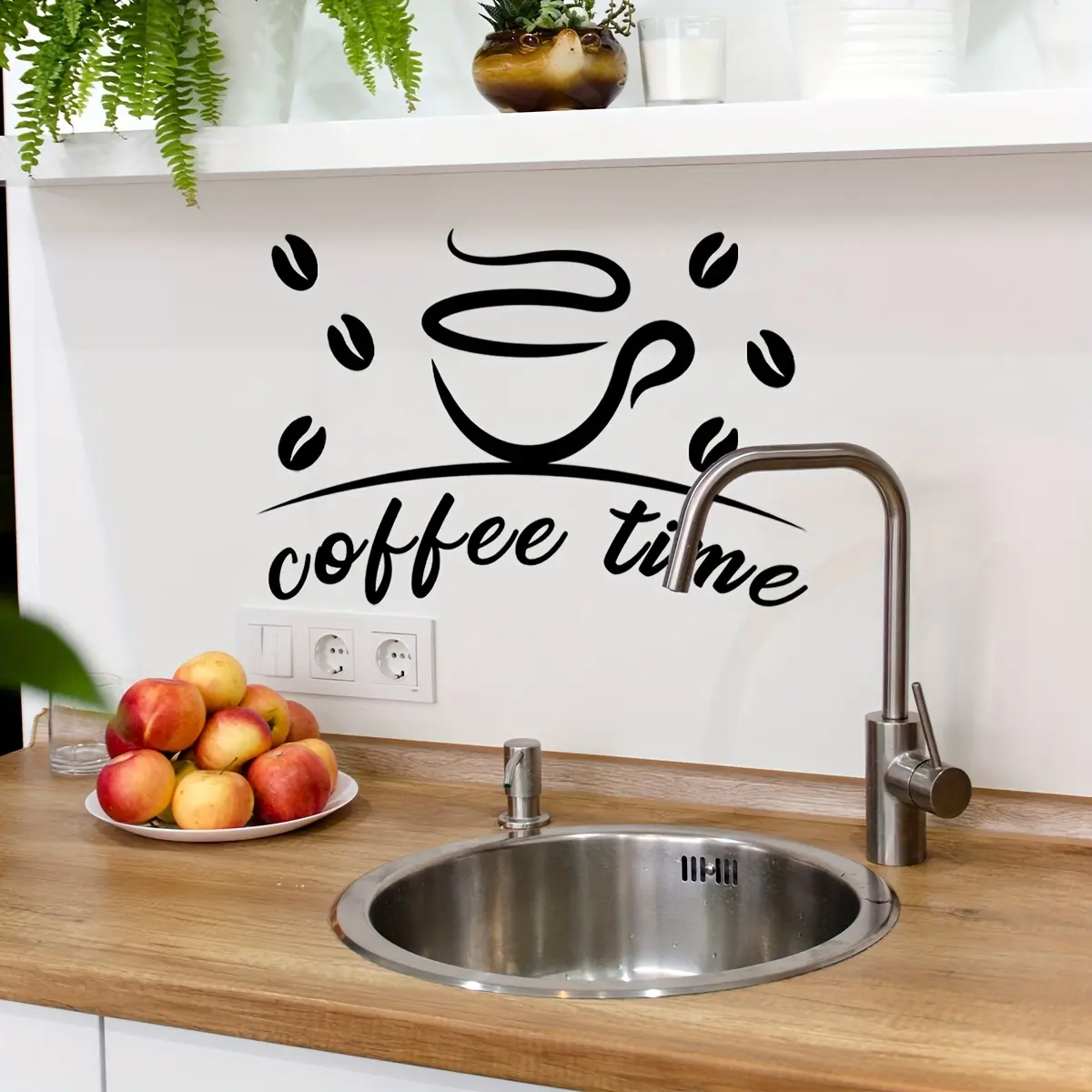 A new simple coffee wall sticker, Wall Decals Peel And Stick, for bedroom, living room, and bathroom background walls. Wall sticker for home decoration and beautification, MS2064