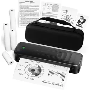 Portable Printers  for Travel,  Inkless Thermal Printer Support 8.5" X 11" Letter & A4, Small Mobile Printer for Phone Laptop, with Carry Case & 4 Rolls Thermal Paper